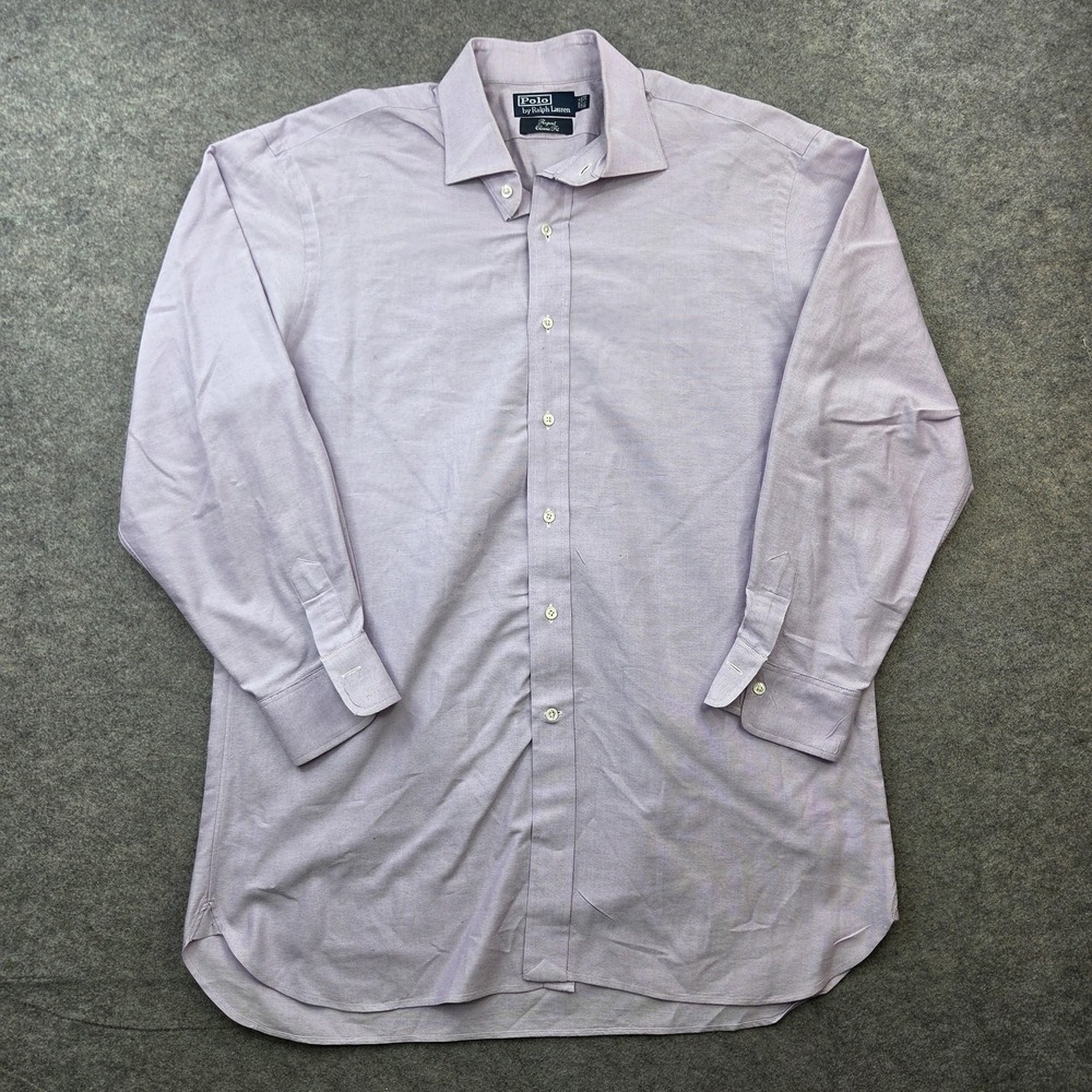Polo Ralph Lauren Dress Shirt Mens 16.5 34/35 Purple Classic Fit Long Sleeve